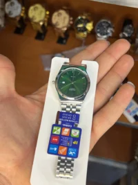 کاسیو الدمانی گرد گاد فادر مردانه نقره ای سبز | درجه یک CASIO