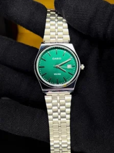 کاسیو الدمانی گرد گاد فادر مردانه نقره ای سبز | درجه یک CASIO