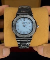 ساعت پتک فیلیپ مردانه ناتیلوس | نقره ای صفحه آّبی تیفانی patek philipe