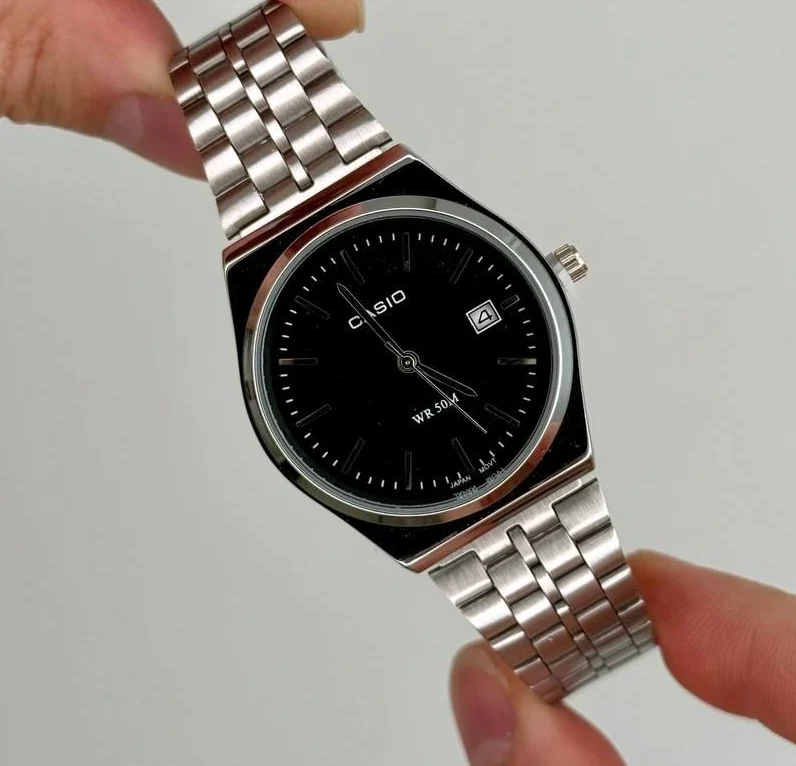 کاسیو الدمانی گرد گاد فادر مردانه نقره ای مشکی | درجه یک CASIO