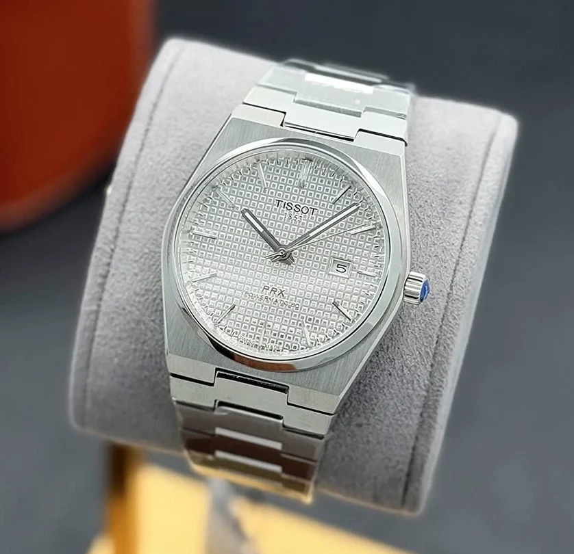 ساعت تیسوت مردانه نقره ای صفحه سفید | Tissot PRX
