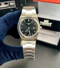 ساعت تیسوت مردانه نقره ای صفحه مشکی | Tissot PRX