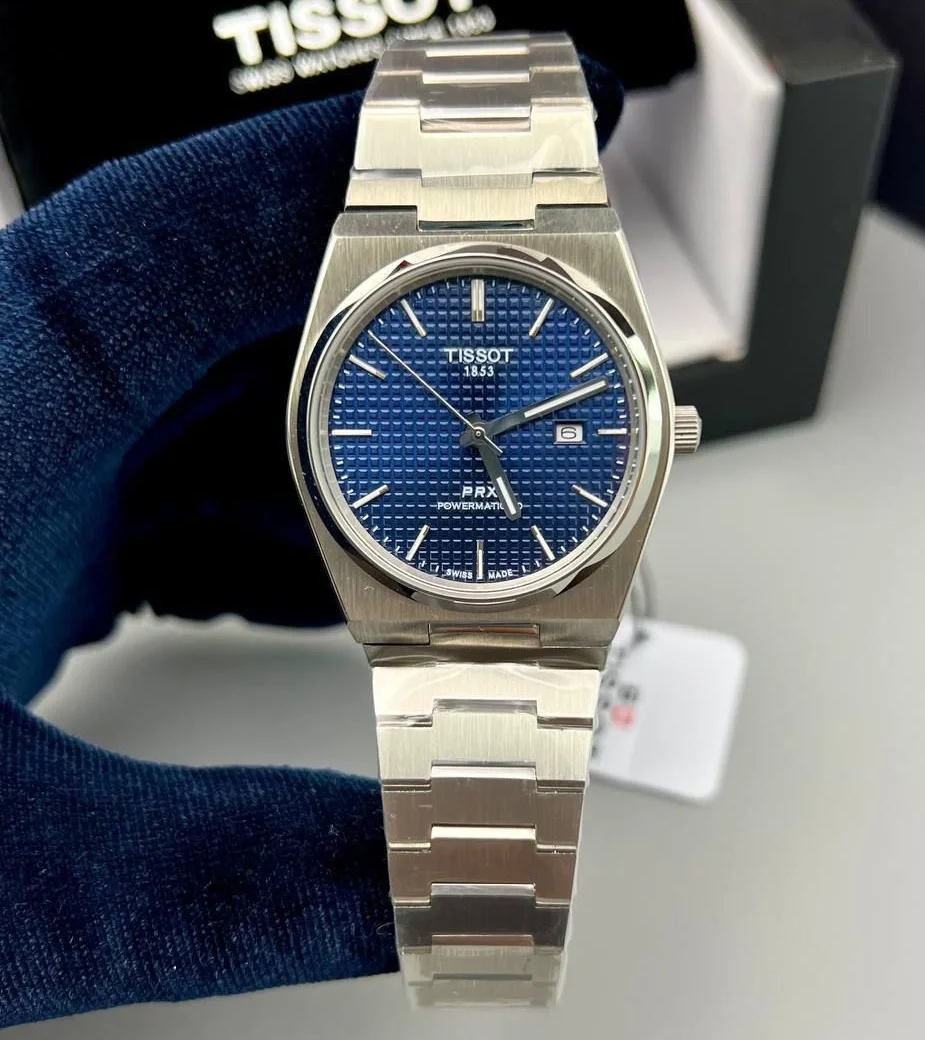 ساعت تیسوت مردانه نقره ای صفحه آبی | Tissot PRX