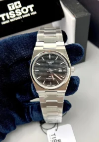 ساعت تیسوت مردانه نقره ای صفحه مشکی | Tissot PRX