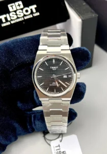 ساعت تیسوت مردانه نقره ای صفحه مشکی | Tissot PRX