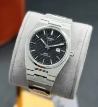 ساعت تیسوت مردانه نقره ای صفحه مشکی | Tissot PRX