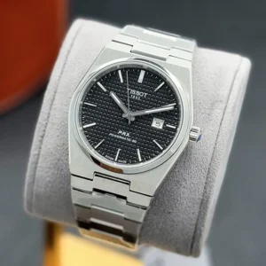ساعت تیسوت مردانه نقره ای صفحه مشکی | Tissot PRX