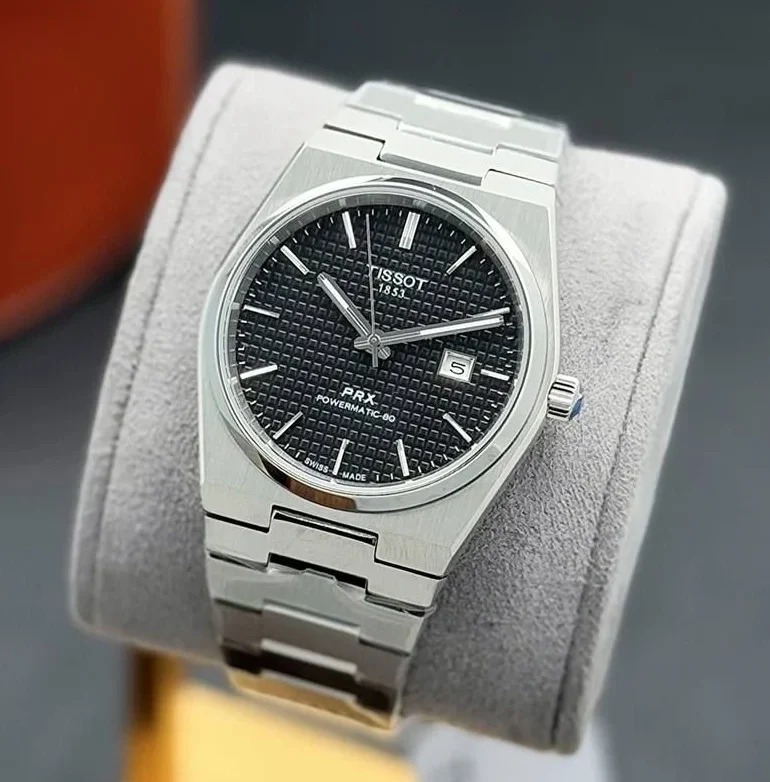 ساعت تیسوت مردانه نقره ای صفحه مشکی | Tissot PRX