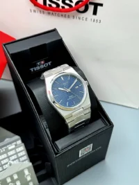 ساعت تیسوت مردانه نقره ای صفحه آبی | Tissot PRX