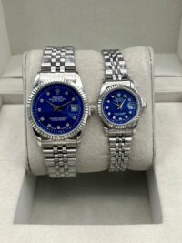 ست ساعت رولکس دیت جاست نقره ای صفحه آبی | ROLEX DATE JUST