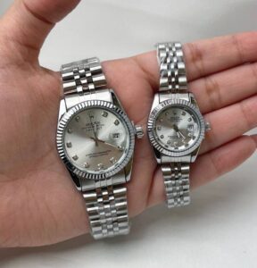 ست ساعت رولکس دیت جاست نقره ای صفحه نقره ای | ROLEX DATE JUST