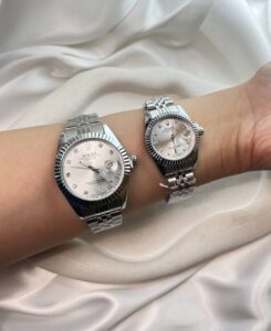 ست ساعت رولکس دیت جاست نقره ای صفحه نقره ای | ROLEX DATE JUST