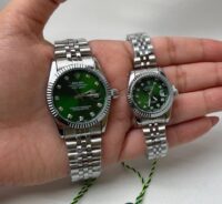 ست ساعت رولکس دیت جاست نقره ای صفحه سبز | ROLEX DATE JUST