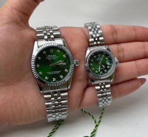ست ساعت رولکس دیت جاست نقره ای صفحه سبز | ROLEX DATE JUST