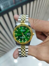 ست ساعت رولکس دیت جاست بند دورنگ صفحه سبز | ROLEX DATE JUST