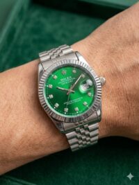 ست ساعت رولکس دیت جاست نقره ای صفحه سبز | ROLEX DATE JUST