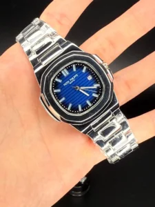 ساعت پتک فیلیپ مردانه ناتیلوس | نقره ای صفحه آبی patek philipe