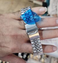 ساعت الگانس مردانه نقره ای صفحه مشکی استیل | Elegance